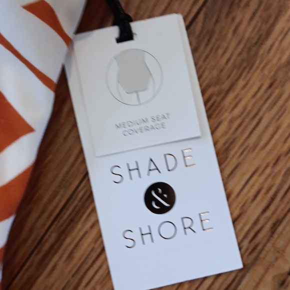 NWT Shade & Shore One-Piece Orange & Cream Tropical Print Swimsuit ■ Size M - Picture 6 of 13